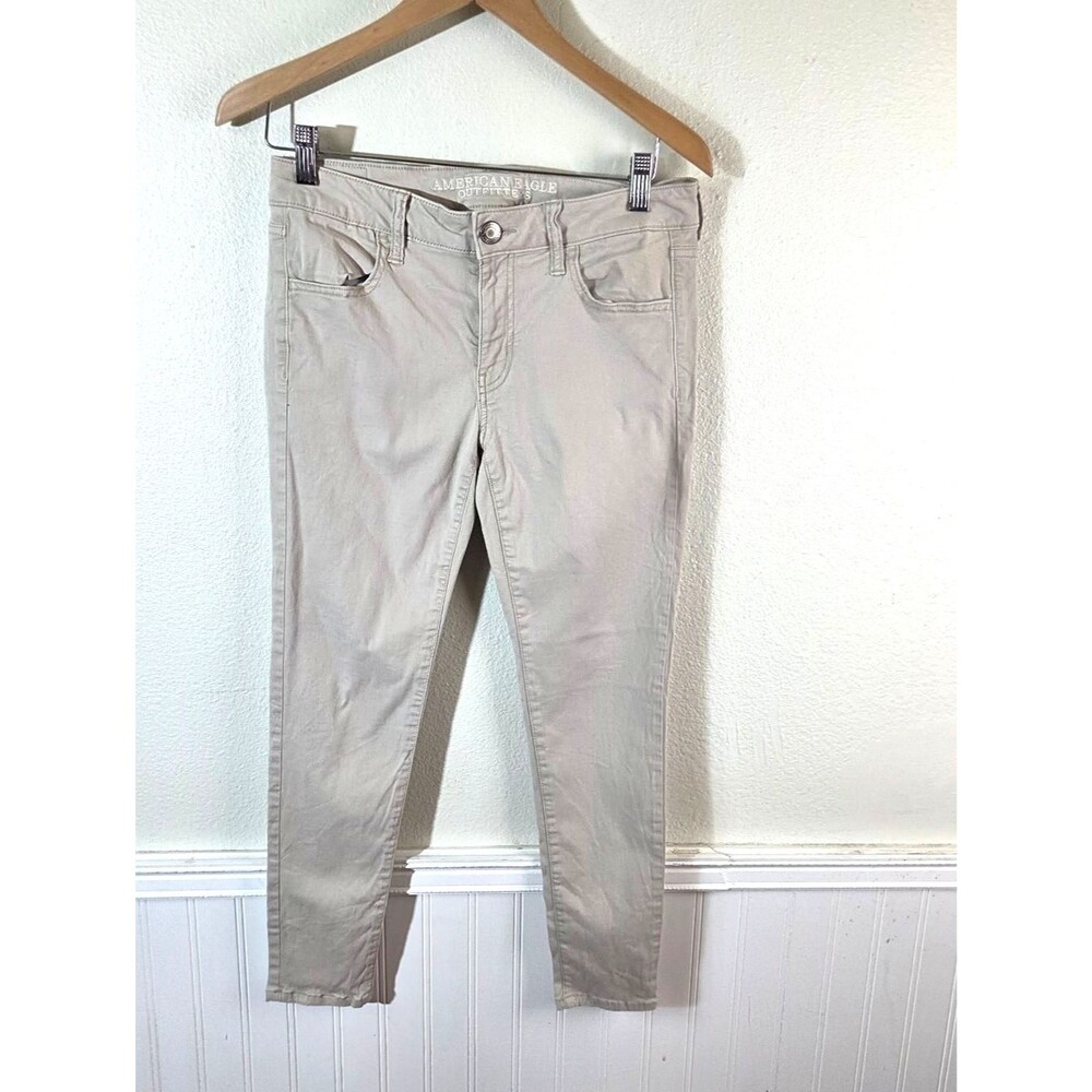 American Eagle Jegging Womens 8 Short Beige Stretch Skinny Jeans Pants Spot DIY